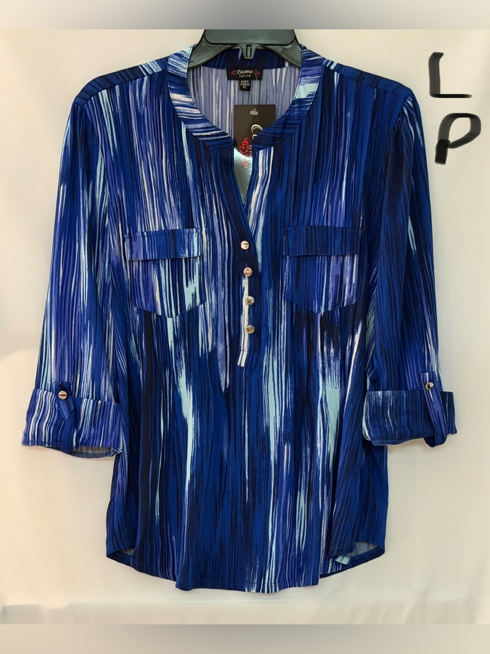 Cocomo Navy & Light Blue Brushstroke Tunic